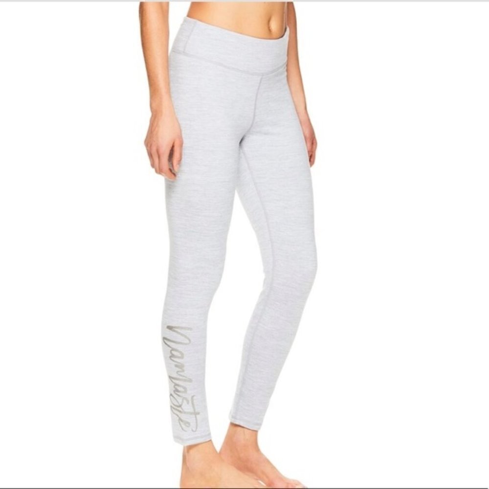 GAIAM Gray La Coupe Om Prism Namaste Yoga Legging, Sm